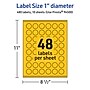 Avery Laser/Inkjet Round Multipurpose Labels, 1" Dia., Bright Yellow, 480/Pack (94500)~#|#~8CC0F138-01FC-4AEE-BBB72F8CCB2F7D1F_sc7