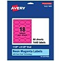 Avery Laser/Inkjet Oval Multipurpose Labels, 1.5" x 2.5", Neon Magenta, 1440/Box (94051)~#|#~8CC48823-F15D-40AD-BA9AA9B6008E33AA_sc7