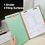Staples 60% Recycled Pressboard Classification Folder, 1-Divider, 1.75" Expansion, Letter Size, Light Green, 20/Box~#|#~8CD46B6F-21EA-469E-B78B5B420E47D89C_sc7