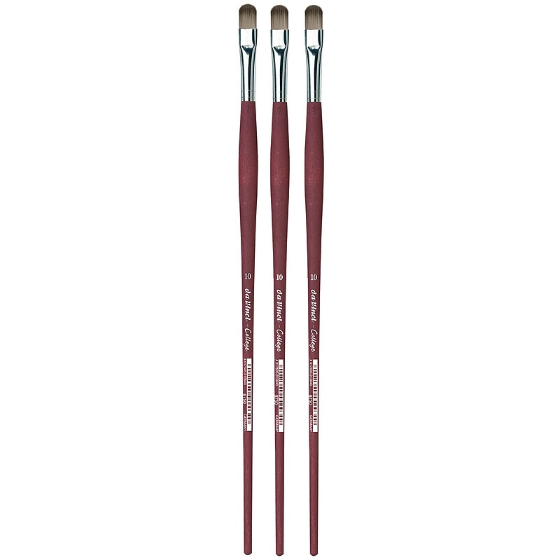 da Vinci COLLEGE Oil and Acrylic Synthetic Bristle, Filbert Brush, 3/Bundle (DVXVA875010-3) image 1