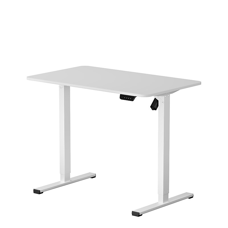 FlexiSpot EC2 40"W Electric Rectangular Adjustable Standing Desk, White (EC2W-4024W) image 1