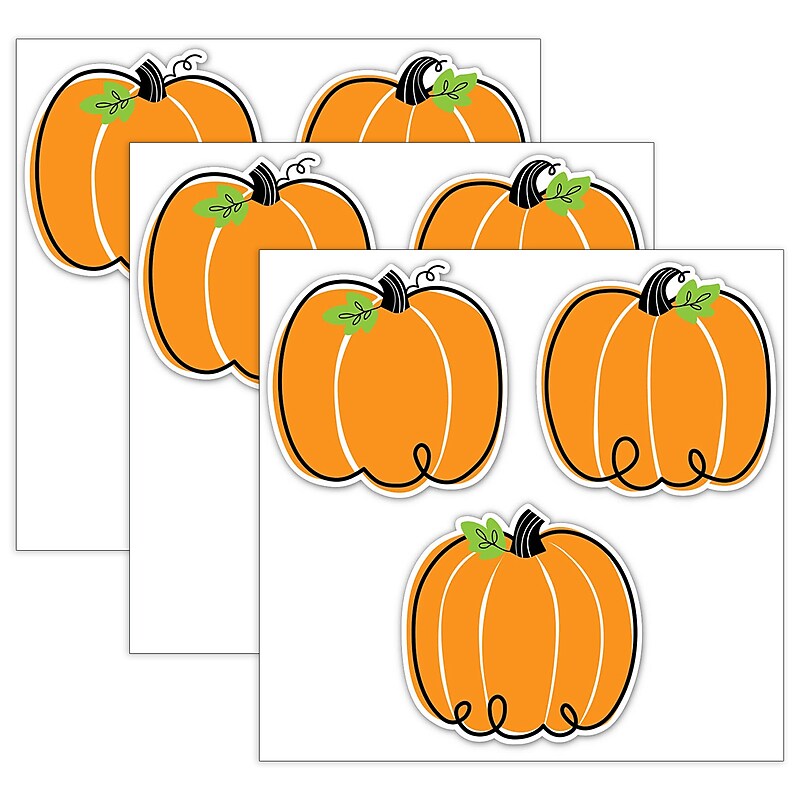 Creative Teaching Press Core Décor Doodle Pumpkin Designer Cut-Outs, 36/Pack, 3 Packs/Bundle (CTP10590-3) image 1