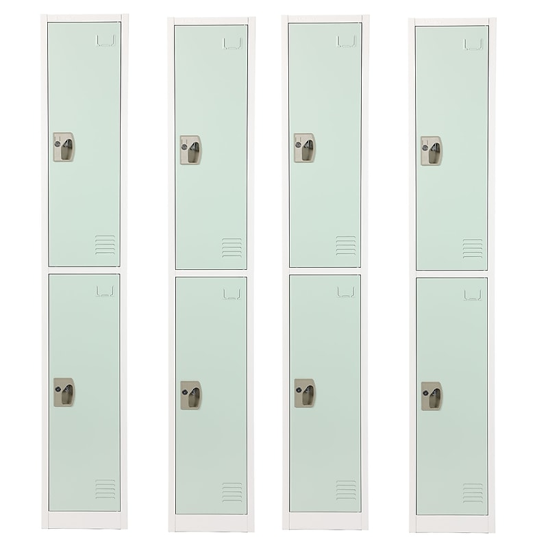 AdirOffice 72" 2-Tier Misty Green Storage Locker, 4/Pack (ADI629-202-MGRN-PKG-4) image 1