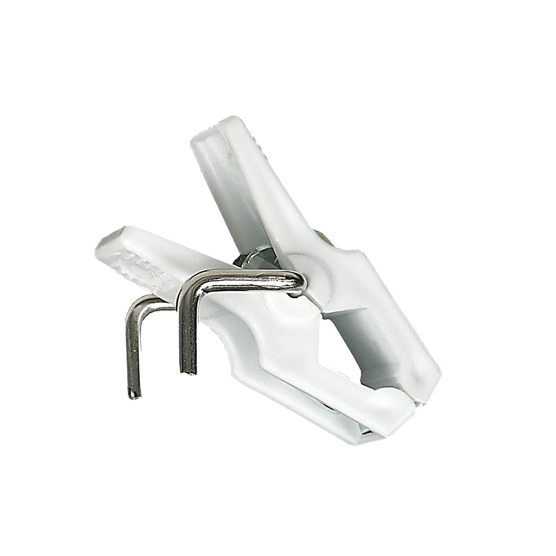 Nahanco 2" Plastic Long Slatwall Panel Clip, White, 100/Box (HG100) image 1