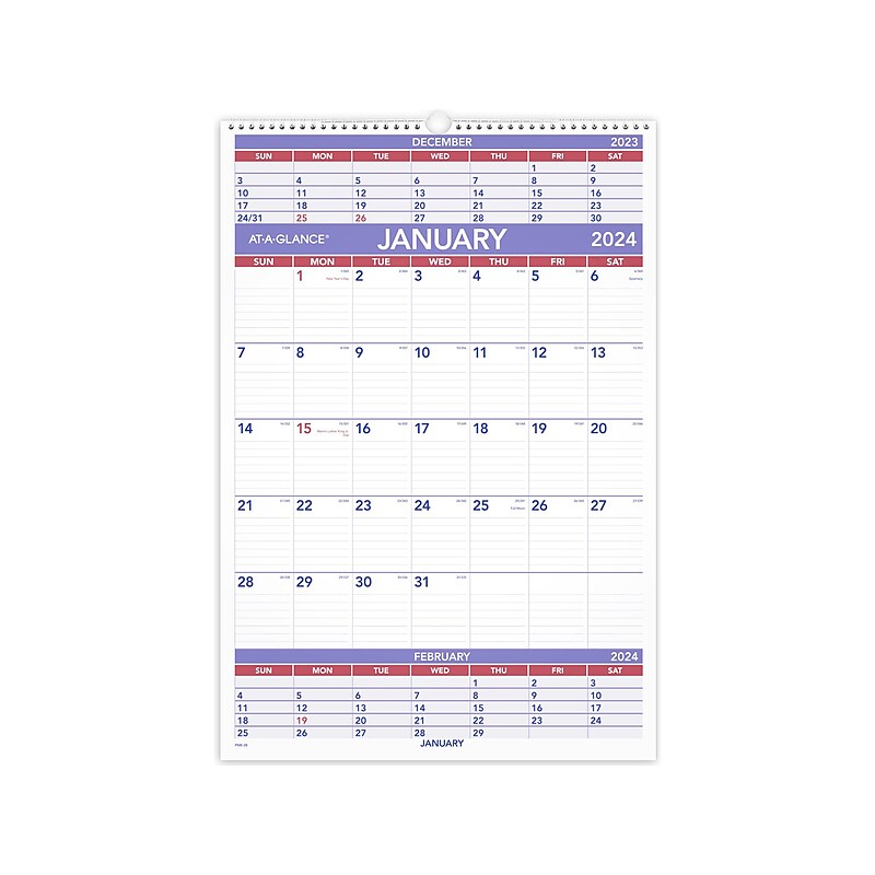 2024 AT-A-GLANCE 22.75" x 15.5" Three-Month Wall Calendar (PM6-28-24) image 1