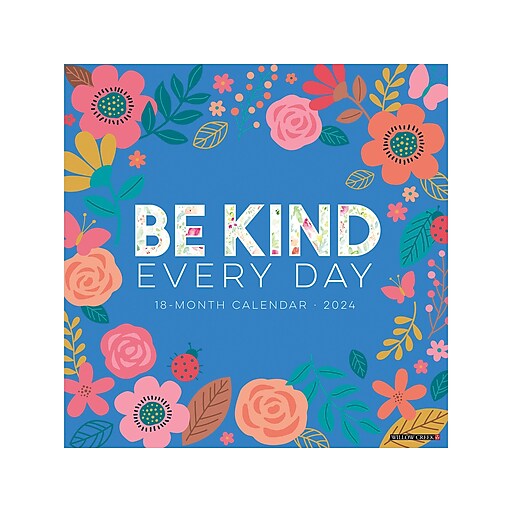 2024 Willow Creek Be Kind 12" x 12" Monthly Wall Calendar (32329) Staples