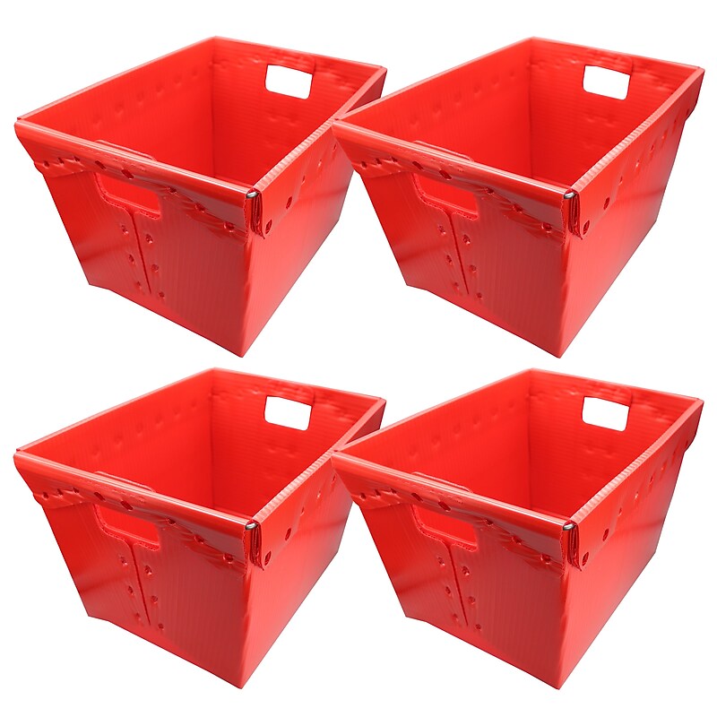 Flipside 44 Qt. Storage Tote, Red, 4/Pack (40122) image 1