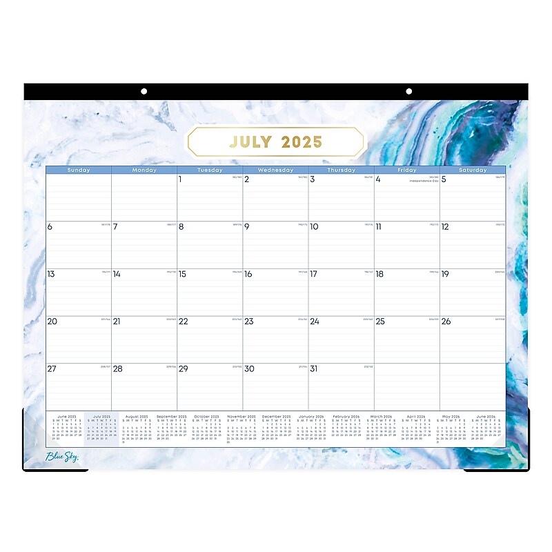 2025-2026 Blue Sky Gemma 22" x 17" Academic Monthly Desk Pad Calendar (141377-A26) image 1