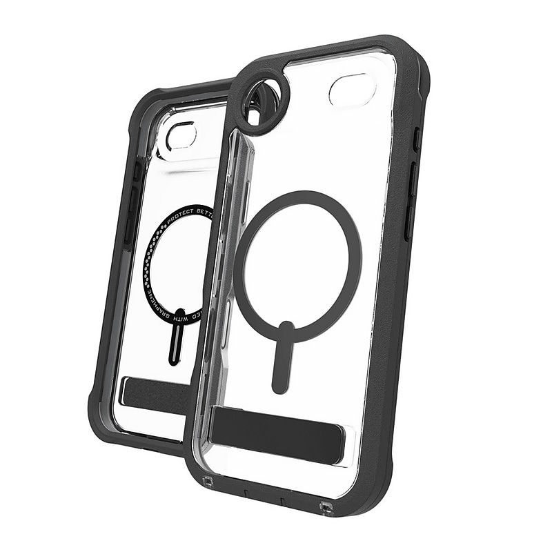 Zagg Rainier Snap with Kickstand MagSafe Compatible Phone Case for Apple iPhone 17 Air, Shock Absorbing, Smoke Black (702319157) image 1