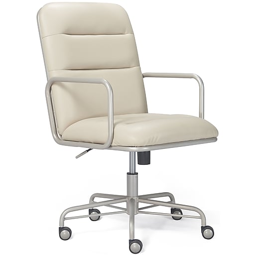 Finch Franklin Bonded Leather Computer and Desk Chair, Ivory White
