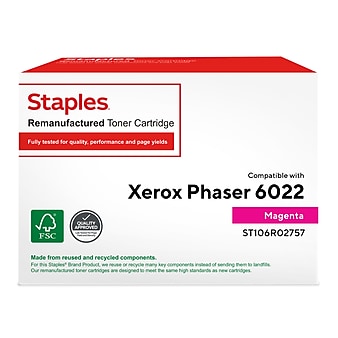 Staples Remanufactured Magenta Standard Yield Toner Cartridge Replacement for Xerox 106R02757 (TR106R02757/ST106R02757)