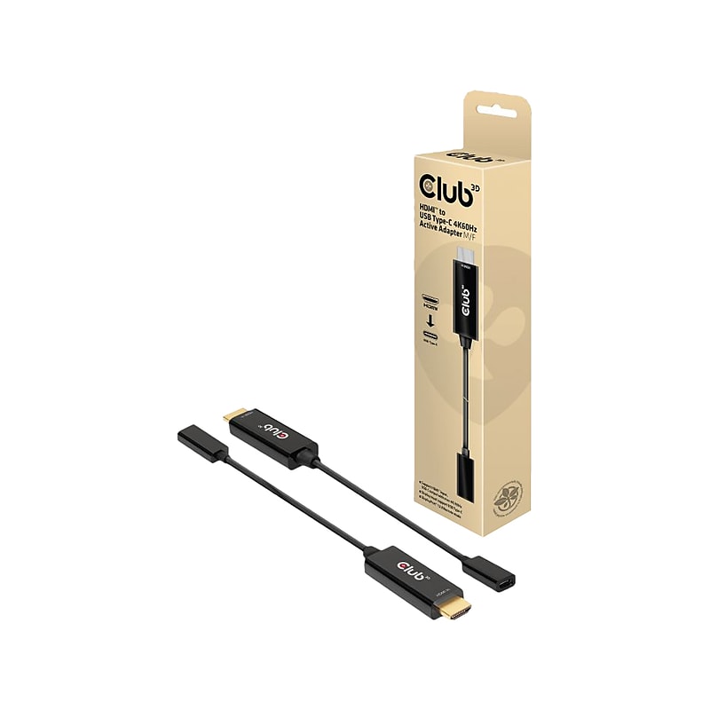 Club 3D HDMI to USB-C Video Adapter, Male to Female, Black (CAC-1630) image 1