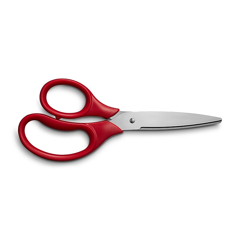 Staples Student 7" Stainless Steel Scissors, Pointed Tip, Red (TR55049) image 1