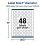 Avery Laser/Inkjet Circle  Waterproof Multipurpose Labels, 1"  Dia, White, 4800/Box (94500)~#|#~8D45ACF2-AFB8-4A4D-BFF64C88B4855F03_sc7