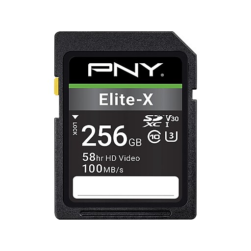 PNY Elite-X 256GB SDXC Memory Card, Class 10, UHS-I, V30 (P