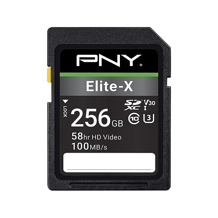 PNY Elite-X 256GB SDXC Memory Card, Class 10, UHS-I, V30 (P