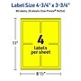 Avery Laser/Inkjet Rectangle Multipurpose Labels, 4.75" x 3.75", Neon Yellow, 80/Pack (94254)~#|#~8D4E41F6-35AC-4D0F-87B37DFAA77A9B8C_sc7