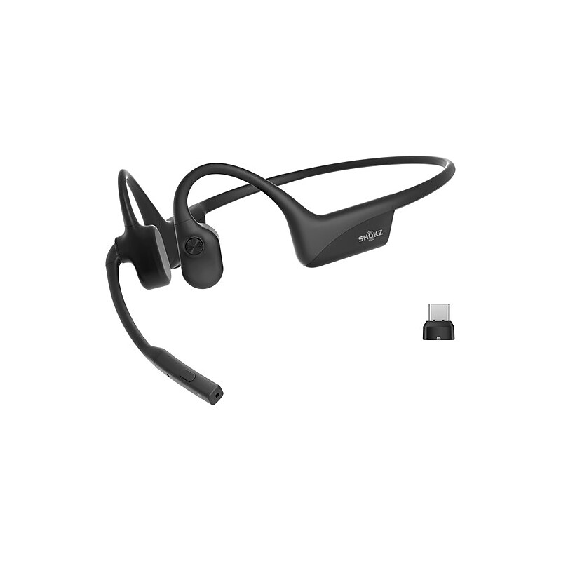 Shokz OpenComm2 Bone Conduction Wireless USB-C Bluetooth Stereo Computer, UC Certified (C120-AC-BK-US) image 1