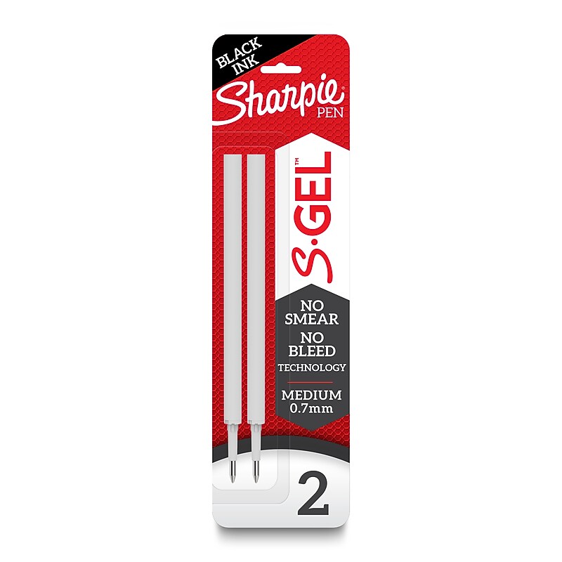 Sharpie S-Gel Gel-Ink Pen Refill, Medium Point, Black Ink, 2/Pack (2096168) image 1