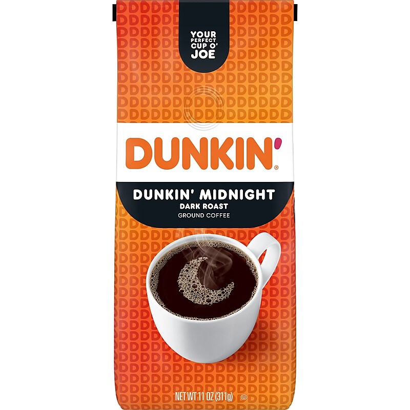 Dunkin' Midnight Ground Coffee, Dark Roast, 11 oz., Each (SMU00076) image 1