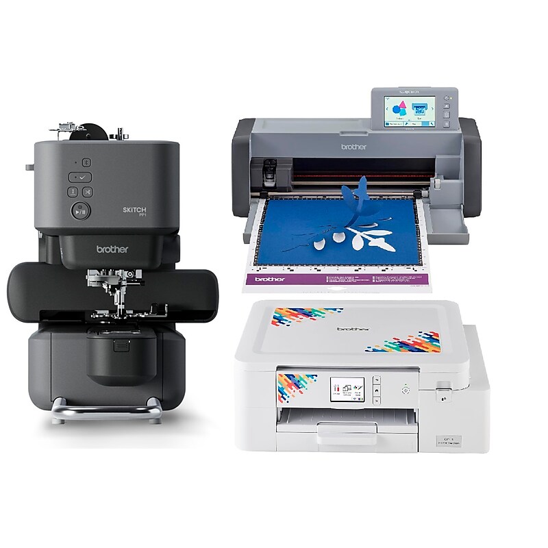 Brother Embroidery Sewing Machine with ScanNCut DX Cutting Machine and Sublimation Printer, Single-Needle (SP1PP1SDXEG-STP) image 1