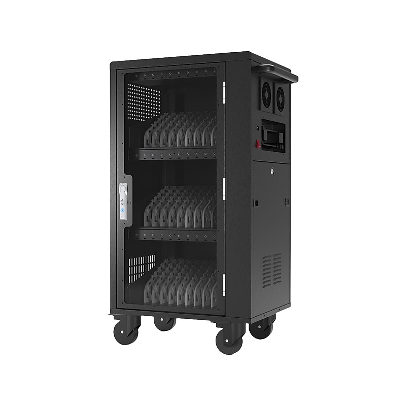 Luxor Lockable 30-Unit Laptop/Tablet USB Type-C Charging Cart, Black Steel (LLTP30USBC) image 1