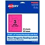 Avery Laser/Inkjet Sealing Labels, 5-1/8" x 4", Neon Magenta, 120 Labels/Box (19479370738)~#|#~8D64524D-38FF-444D-9BAD28C44E829234_sc7