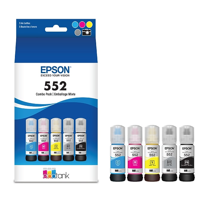 Epson T552 Cyan/Yellow/Magenta/Photo Black/Gray High Yield Ink