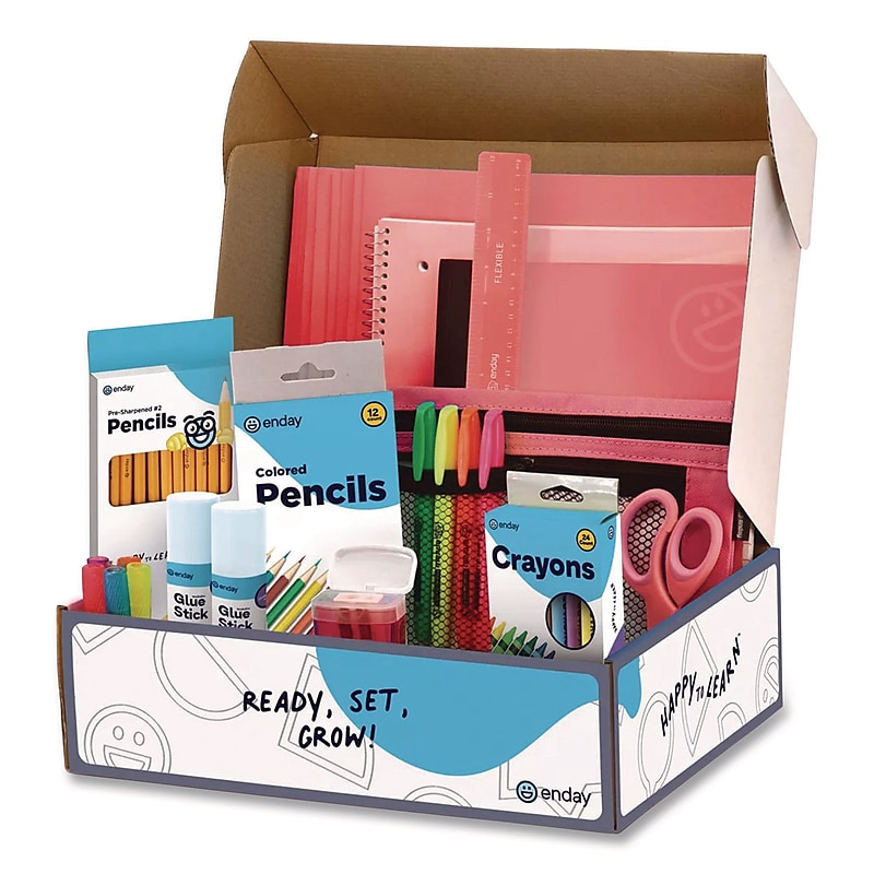 Enday Back to School Supplies Kit for Grades K-5, Red (1319) image 1