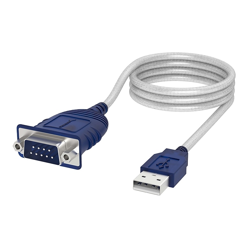 Sabrent 6' USB A to Serial Cable, Silver (CB-9P6F) image 1
