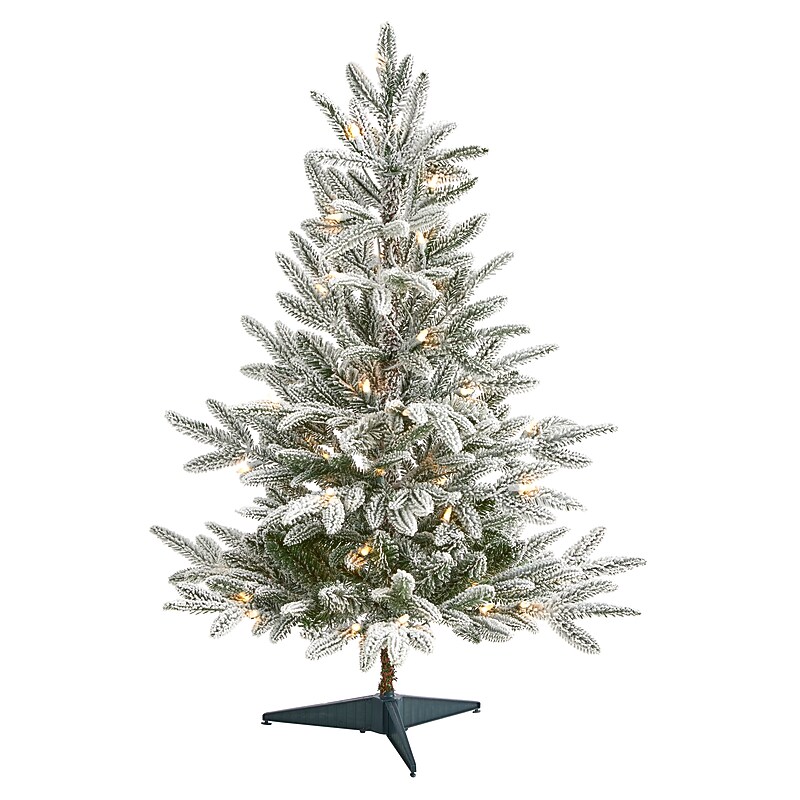 Nearly Natural Flocked Manchester Spruce Artificial Christmas Tree, 3' (T1973) image 1