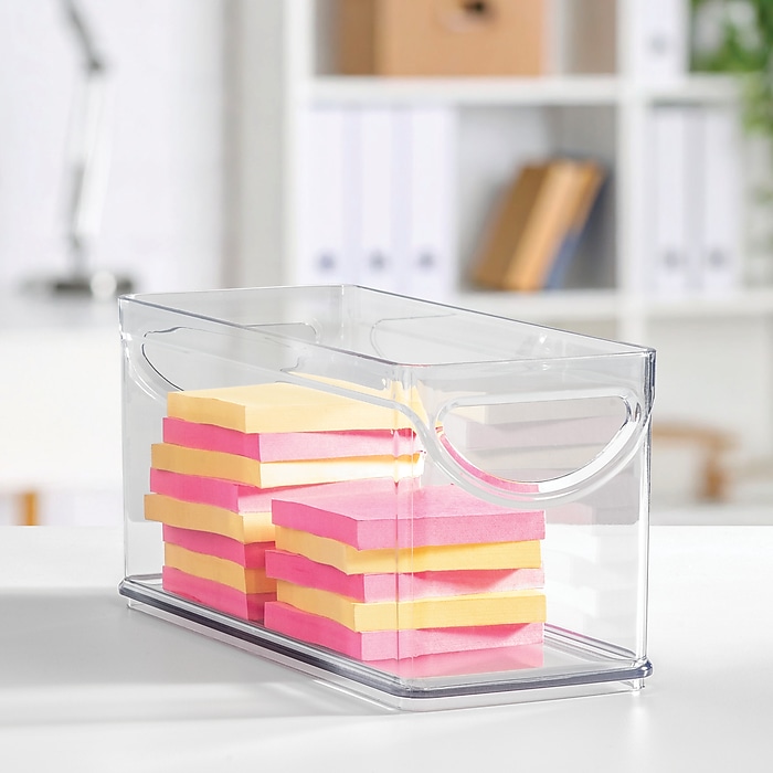 iDESIGN Small Plastic Storage Bin, Clear (80004) | Staples