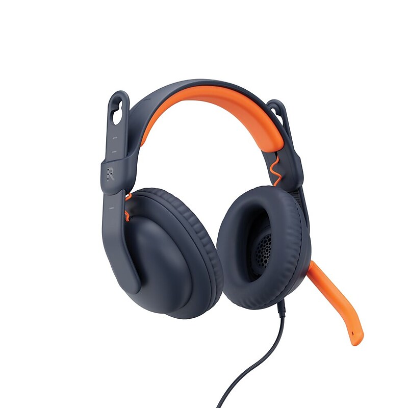 Logitech Zone Learn USB-C Stereo Computer Headset, Blue/Orange (981-001383) image 1