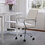 Martha Stewart Piper Faux Leather Swivel Executive Chair, White/Polished Nickel (CH2209212WH)~#|#~8D79B4F3-9D42-41F0-9146A16B818479C7_sc7