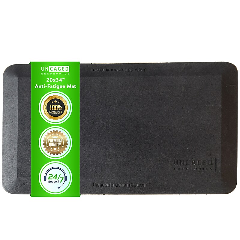 Uncaged Ergonomics Anti-Fatigue Mat, 34" x 20", Black (MAT34) image 1
