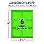 Avery Laser/Inkjet Multipurpose Rectangle Labels, 3" x 3.75", Neon Green, 480/Box (94248)~#|#~8D876B4B-1678-4517-B3A72446C960BE06_sc7