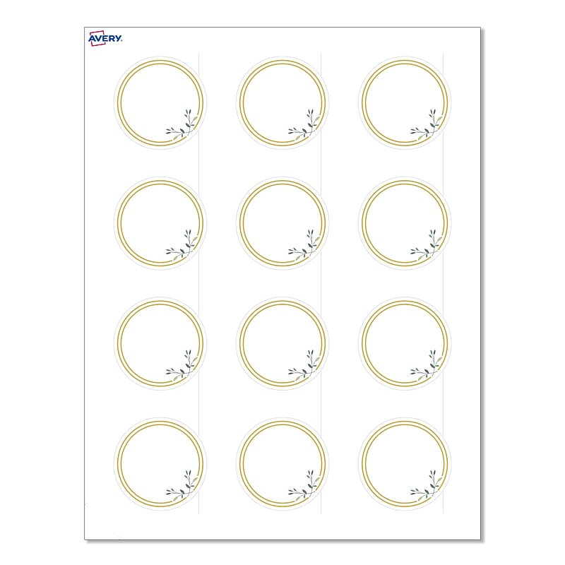 Avery Laser/Inkjet Circle Multipurpose Labels, 2" Dia., White, 120/Pack (S00D2N) image 1