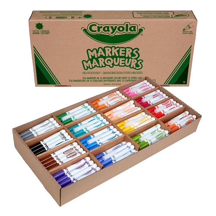 Crayola Kid's Markers, Broad Line, Assorted Colors, 256/Carton (58