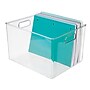 iDESIGN Small Stackable Plastic Storage Bin, 8" x 12"x 10", Clear, 2/Pack (29111M2)~#|#~8D8C5859-29E8-4F48-B91849B0C26F9DF7_sc7