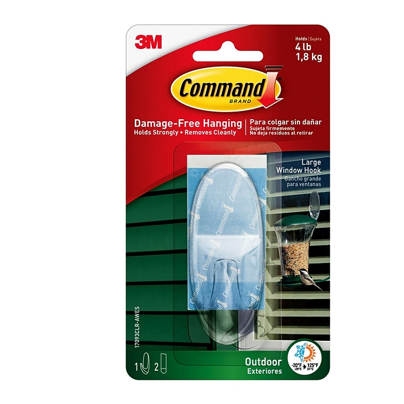 Command  Large Window Hook, 4 lb., Clear (17093CLR-AWES) image 1