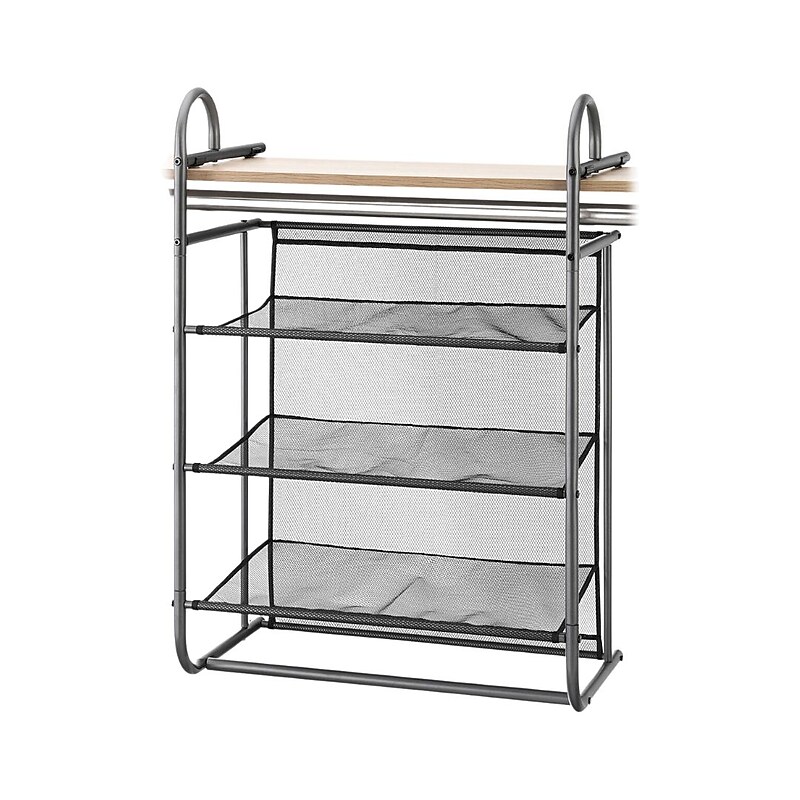Whitmor 3-Shelf Hanging Closet Organizer, Black (6905-12085) image 1