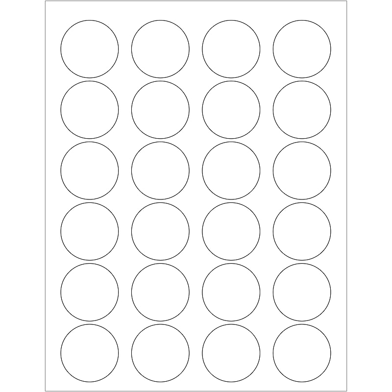 Tape Logic Laser Labels, 1.625" Circle, White, 2400/Case (LL144) image 1