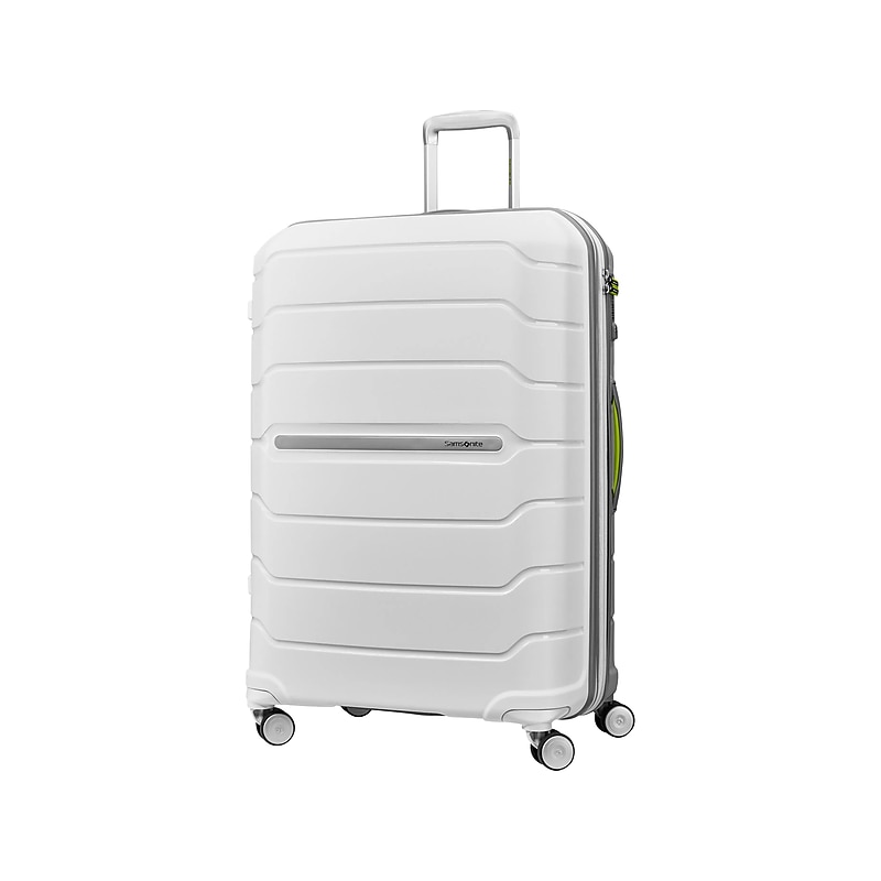 Samsonite Freeform 31.1" Hardside Suitcase, 4-Wheeled Spinner, TSA Checkpoint Friendly, White/Gray (78257-4744) image 1