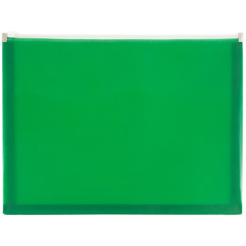 JAM Paper Premium Plastic Document File, 1 Pocket, Letter, Green, 3/Pack (218Z1grx3) image 1