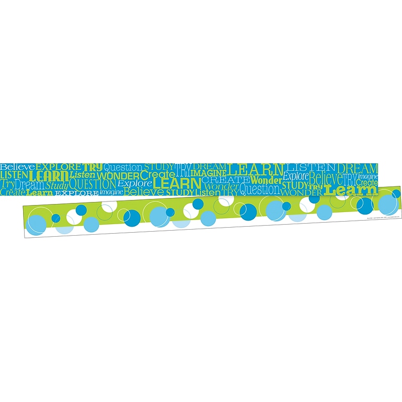 Barker Creek Double-Sided Border with Motivational Words, 35" x 3", Word Wall Learn, 24/Pack (BC3674) image 1