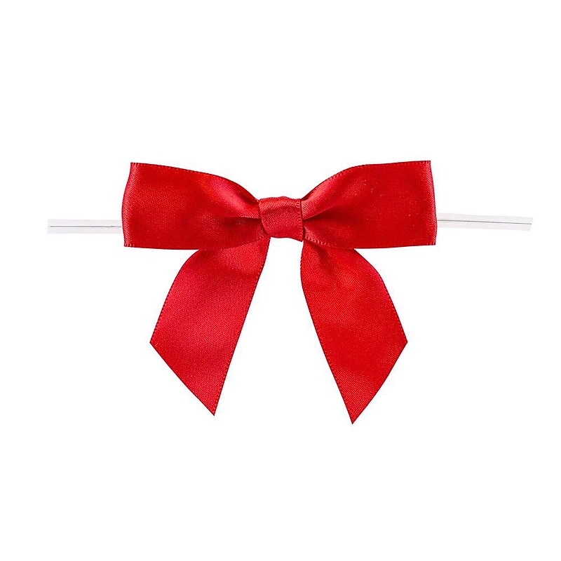 JAM Paper Ribbon Bows, Red, 100/Pack (52640349201) image 1
