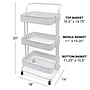 Excello Brands 3-Shelf Metal Rolling Utility Cart, White (OSO-MTL3CRT-WHT) ~#|#~8DB14B1F-AFE5-4418-943A1B37A1D02866_sc7