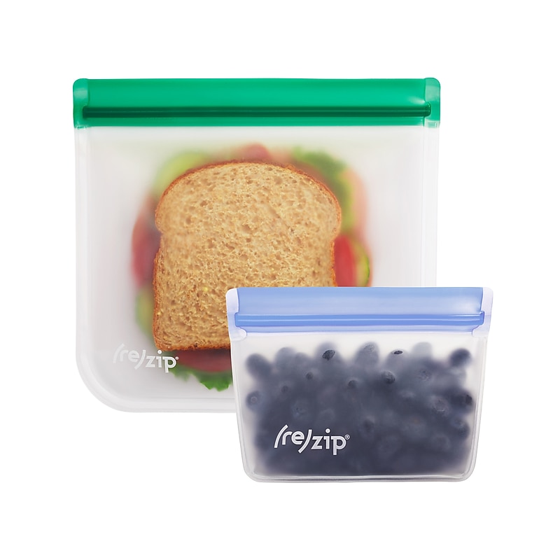 ReZip PEVA Food Bags, Emerald/Blue, 2/Pack (RZ965-2EB) image 1
