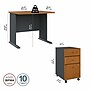 Bush Business Furniture Cubix 36W Desk with Mobile File Cabinet, Natural Cherry/Slate (SRA024NCSU)~#|#~8DB7A085-4F9B-4BB2-844DB0EB143A457A_sc7