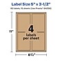 Avery Laser/Inkjet Multipurpose Labels, 3.5" x ", Kraft Brown, 60/Pack (94256)~#|#~8DC148AD-7708-4573-AF8C13A4835EEE50_sc7